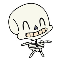 cartoon of spooky kawaii skeleton