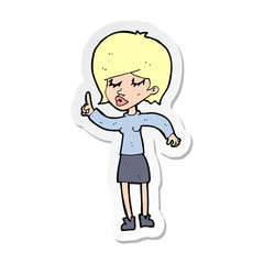 sticker of a cartoon woman with idea