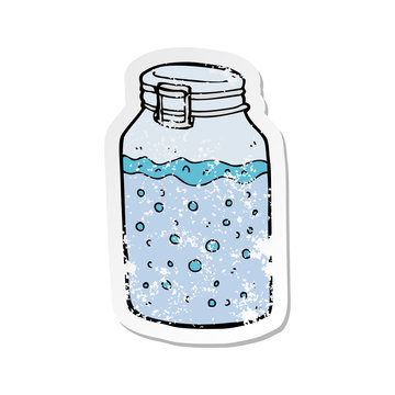 recommend clip art: retro distressed sticker of a cartoon jar