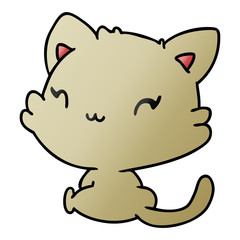 gradient cartoon of cute kawaii kitten