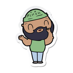 sticker of a cartoon bearded man