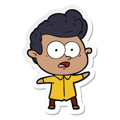 sticker of a cartoon staring man