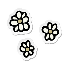 Fototapeta na wymiar sticker of a cartoon flowers
