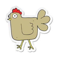 sticker of a cartoon chicken