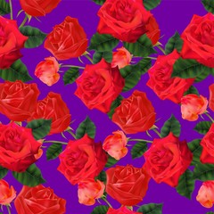 red rose seamless pattern -vector