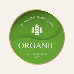 Natural and organic label and vegan banner. Agriculture mark logo badges design.