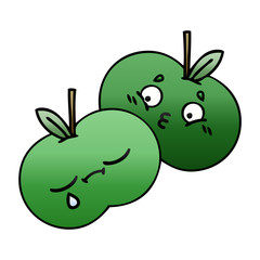gradient shaded cartoon apples