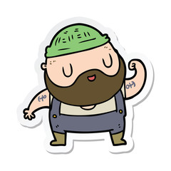 Obraz premium sticker of a cartoon dock worker