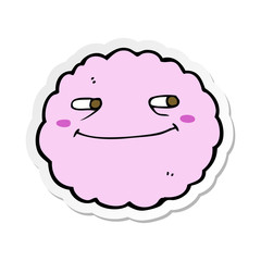 sticker of a cartoon happy cloud