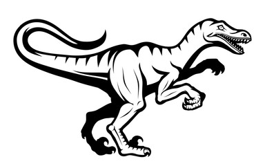 velociraptor dinosaur logo, vector graphic to design
