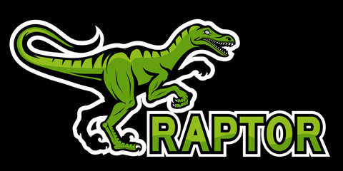velociraptor dinosaur logo, vector graphic to design