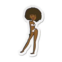 sticker of a cartoon woman in bikini