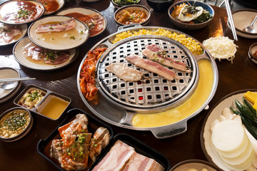 Korean style grill With side dishes