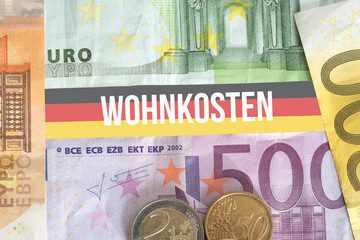 Euro Geldscheine und Wohnkosten in Deutschland
