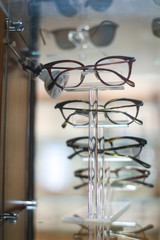 Glasses on display