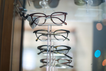 Glasses on display
