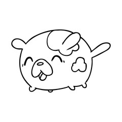 Obraz na płótnie Canvas line drawing kawaii cute patch dog