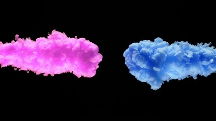 Super slowmotion shot of color inks in water. Shot with high speed camera at 4K.