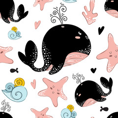 Naklejka premium Vector Sea Animals