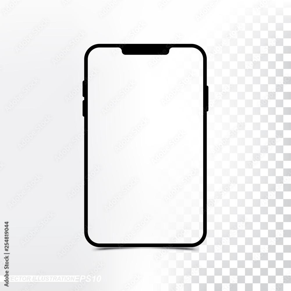 Poster mockup new version mini tablet with transparent screen and background