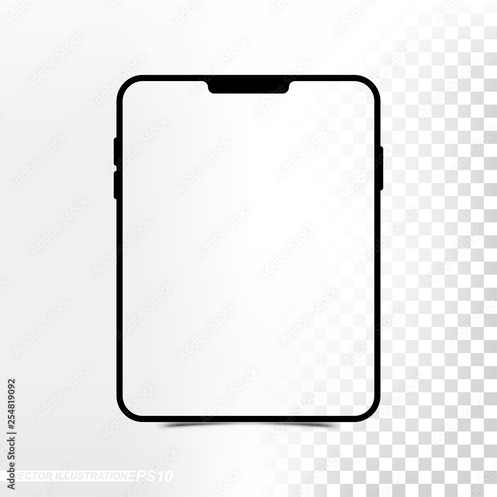 Poster mockup new version tablet with transparent screen and background