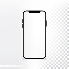 Mockup new version Smartphone with transparent screen and background