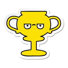 sticker of a cute cartoon trophy