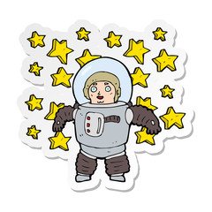 sticker of a cartoon astronaut