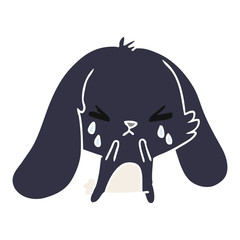 cartoon of cute kawaii sad bunny