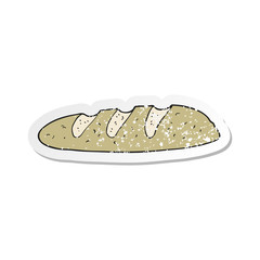 retro distressed sticker of a cartoon loaf of bread