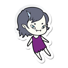 sticker of a cartoon friendly vampire girl