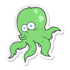 sticker of a cartoon octopus