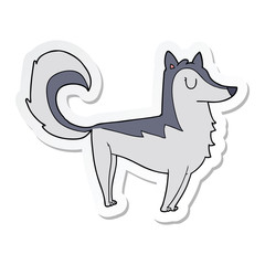 sticker of a cartoon husky