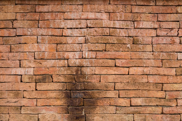 Red brown old brick wall texture background