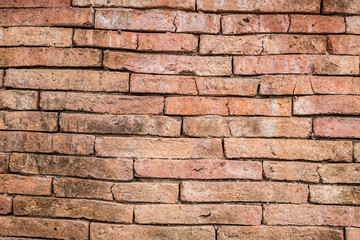 Red brown old brick wall texture background