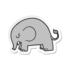 sticker of a cute cartoon elephant