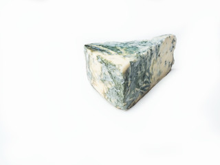cheese with mold isolated on white background