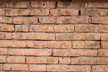 Red brown old brick wall texture background