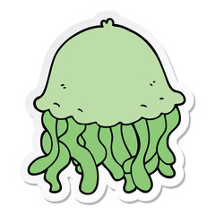 sticker of a cartoon jellyfish