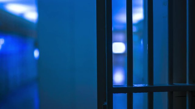 prison, prison cell bars and prison door