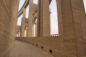 Solid concrete wall of amphitheater in Katara