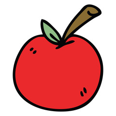 quirky hand drawn cartoon apple