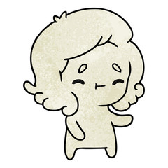 textured cartoon of a kawaii cute ghost
