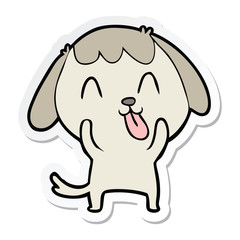 sticker of a cute cartoon dog