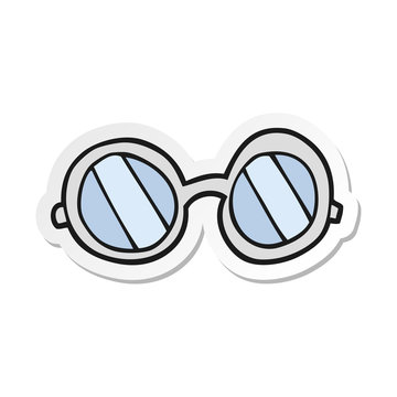 Sticker Of A Cartoon Glasses