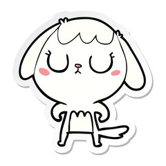 sticker of a cute cartoon dog