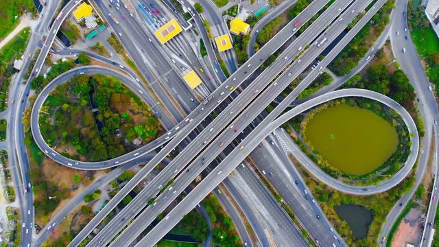 Road traffic in city at Bangkok, thailand