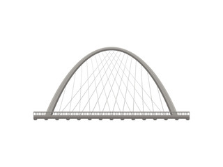 Metal bridge on white background. Vector illustration.