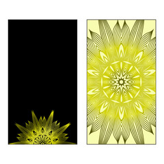 Vector Mandala Pattern For Template, Flyer Or Invitation Card. Black olive color