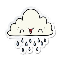 sticker of a cartoon storm cloud